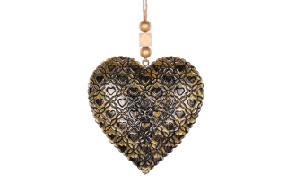 Srdce kovové 11cm VCA149 GOLD